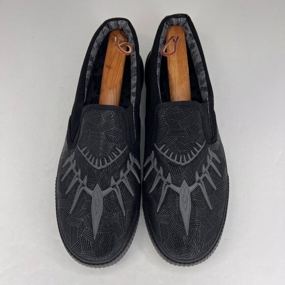 Ground Up Mens Black Panther Marvel Comics Low Canvas Size 11.5 Slip On Shoes - Picture 4 of 11